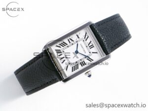 Tank Solo Ladies 33.7mm SS AF 1:1 Best Edition White Dial on Black Leather Strap Ronda Quartz - Image 7