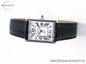 Tank Solo Ladies 33.7mm SS AF 1:1 Best Edition White Dial on Black Leather Strap Ronda Quartz - Image 8