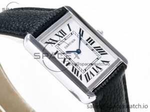 Tank Solo Ladies 33.7mm SS AF 1:1 Best Edition White Dial on Black Leather Strap Ronda Quartz - Image 6