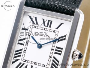 Tank Solo Ladies 33.7mm SS AF 1:1 Best Edition White Dial on Black Leather Strap Ronda Quartz - Image 9