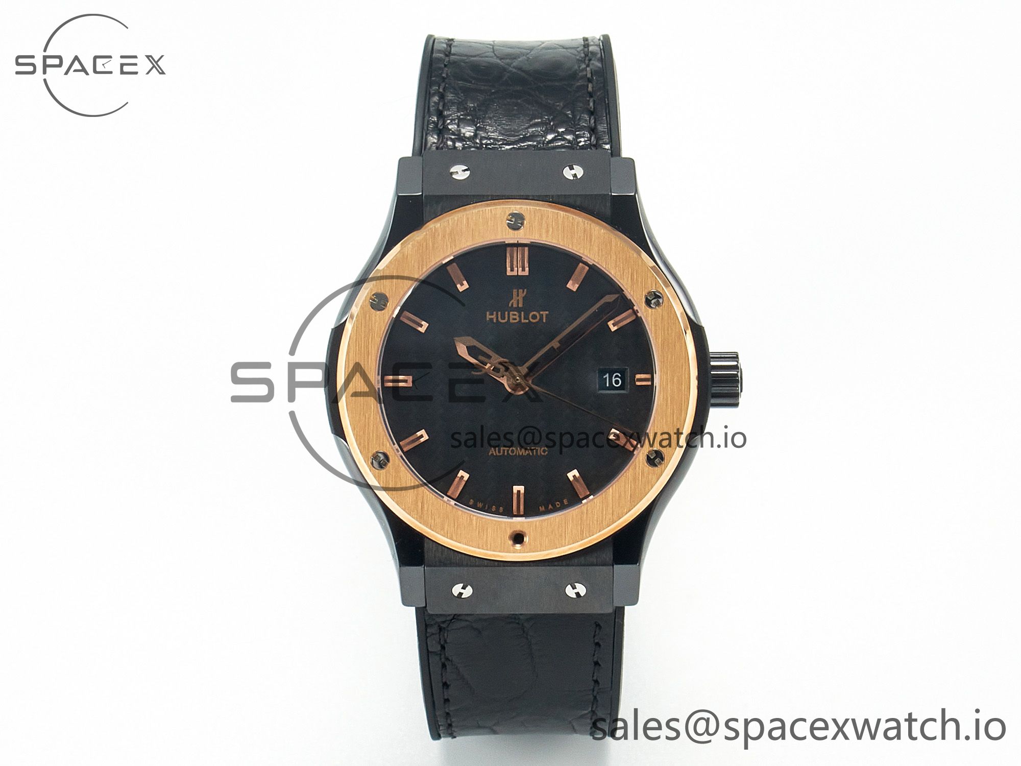 IMG_1188 拷贝 Classic Fusion 42mm Real Black Ceramic YDF 1:1 Best Edition Carbon Dial RG Bezel on Black Gummy Strap SW300 - Image 1