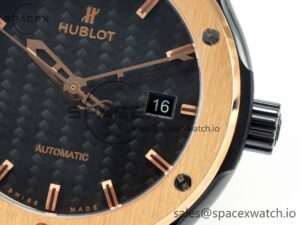 Classic Fusion 42mm Real Black Ceramic YDF 1:1 Best Edition Carbon Dial RG Bezel on Black Gummy Strap SW300 - Image 10