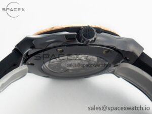 Classic Fusion 42mm Real Black Ceramic YDF 1:1 Best Edition Carbon Dial RG Bezel on Black Gummy Strap SW300 - Image 14