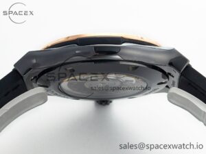 Classic Fusion 42mm Real Black Ceramic YDF 1:1 Best Edition Carbon Dial RG Bezel on Black Gummy Strap SW300 - Image 13