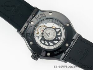 Classic Fusion 42mm Real Black Ceramic YDF 1:1 Best Edition Carbon Dial RG Bezel on Black Gummy Strap SW300 - Image 16