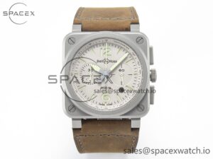 BR 03-94 Horolum Chronograph 1:1 Best Edition Brown Dial on Leather Strap Asia 7750
