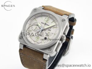 BR 03-94 Horolum Chronograph 1:1 Best Edition Brown Dial on Leather Strap Asia 7750 - Image 4