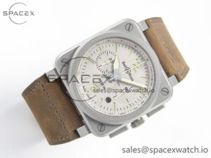 BR 03-94 Horolum Chronograph 1:1 Best Edition Brown Dial on Leather Strap Asia 7750 - Image 7