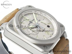 BR 03-94 Horolum Chronograph 1:1 Best Edition Brown Dial on Leather Strap Asia 7750 - Image 6