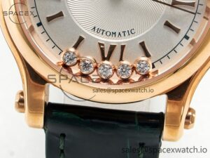 Happy Sports 30MM YF RG White Dial on Green Leather Strap A2892 - Image 11