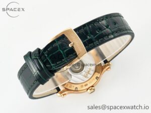 Happy Sports 30MM YF RG White Dial on Green Leather Strap A2892 - Image 14