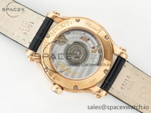 Happy Sports 30MM YF RG White Dial on Green Leather Strap A2892 - Image 15