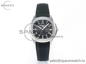 Aquanaut 5168G 42mm SS 3KF 1:1 Best Edition Black Dial on Black Rubber Strap A324 Super Clone V2