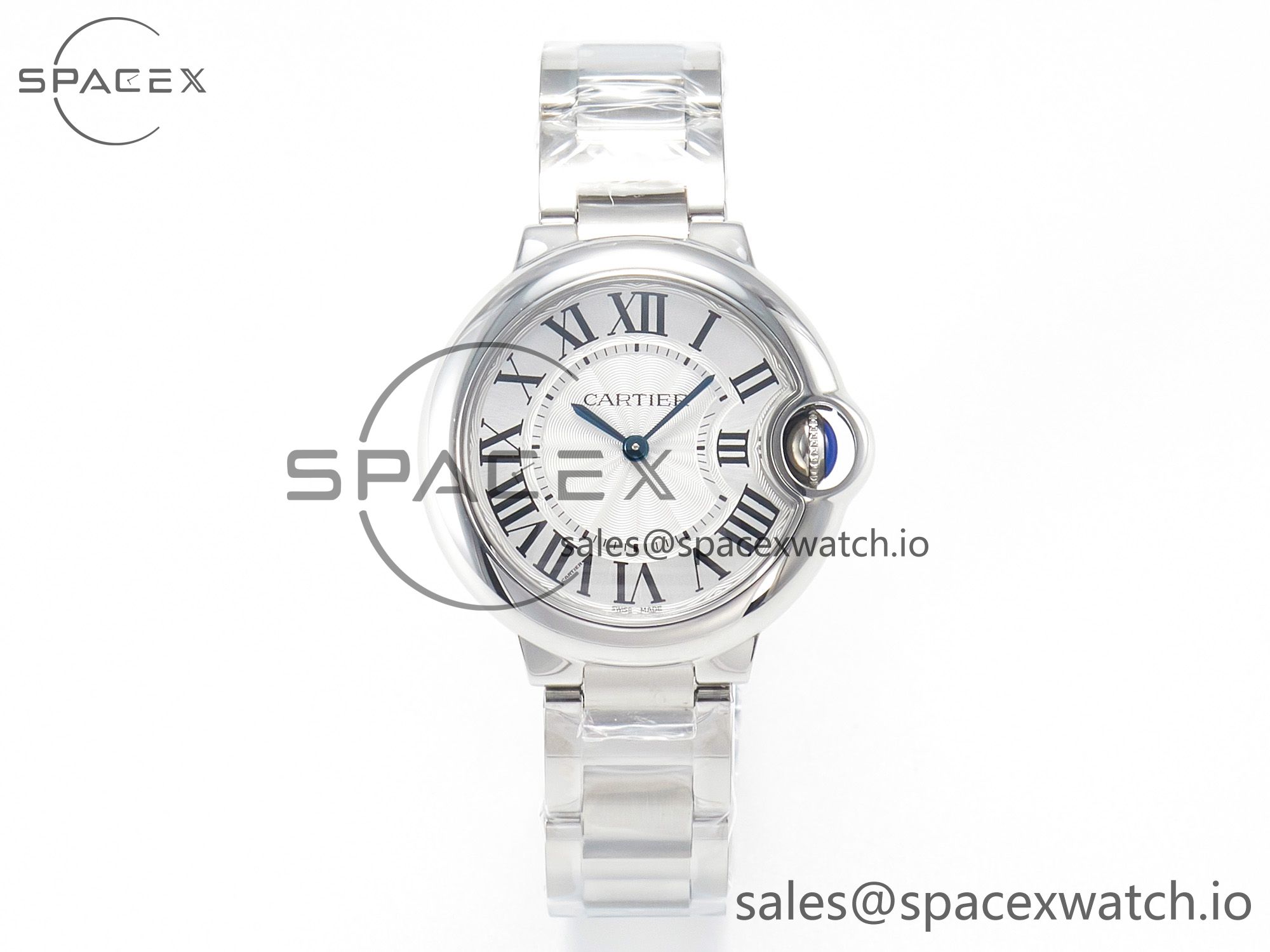 IMG_1267 拷贝 Ballon Bleu 33mm SS AF 1:1 Best Edition White Textured Dial on SS Bracelet Ronda Quartz - Image 1