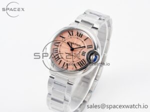 Ballon Bleu 33mm SS AF 1:1 Best Edition Pink Dial on SS Bracelet SEIKO NH05A - Image 4