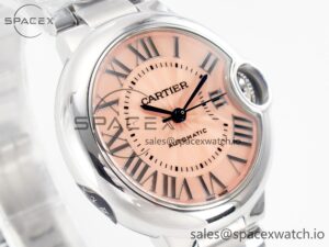 Ballon Bleu 33mm SS AF 1:1 Best Edition Pink Dial on SS Bracelet SEIKO NH05A - Image 3