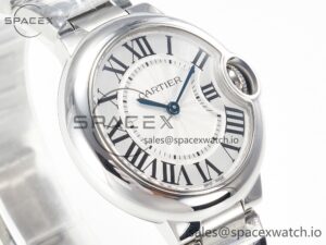 Ballon Bleu 33mm SS AF 1:1 Best Edition White Textured Dial on SS Bracelet Ronda Quartz - Image 3