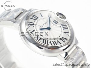 Ballon Bleu 33mm SS AF 1:1 Best Edition White Textured Dial on SS Bracelet Ronda Quartz - Image 6