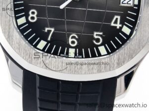 Aquanaut 5168G 42mm SS 3KF 1:1 Best Edition Black Dial on Black Rubber Strap A324 Super Clone V2 - Image 11