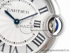 Ballon Bleu 33mm SS AF 1:1 Best Edition White Textured Dial on SS Bracelet Ronda Quartz - Image 10