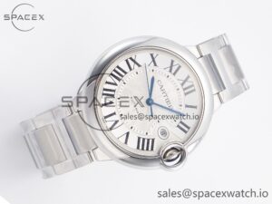 Ballon Bleu 42mm SS AF 1:1 Best Edition White Texture Dial on SS Bracelet A2824 V5 - Image 7