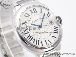 Ballon Bleu 42mm SS AF 1:1 Best Edition White Texture Dial on SS Bracelet A2824 V5 - Image 3