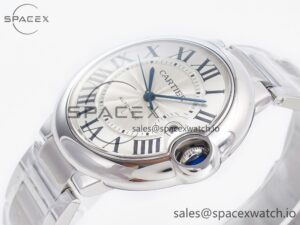 Ballon Bleu 42mm SS AF 1:1 Best Edition White Texture Dial on SS Bracelet A2824 V5 - Image 5