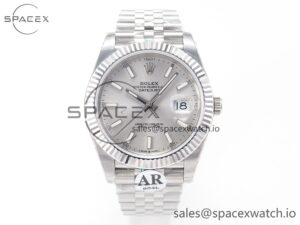 DateJust 41 126334 Fluted Bezel ARF 1:1 Best Edition 904L Steel Silver Stick Dial on Jubilee Bracelet VR3235