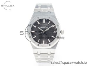 Royal Oak 41mm 15500 SS ZF 1:1 Best Edition Black Textured Dial on SS Bracelet SA4302 Super Clone V3