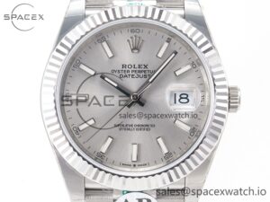 DateJust 41 126334 Fluted Bezel ARF 1:1 Best Edition 904L Steel Silver Stick Dial on Jubilee Bracelet VR3235 - Image 2