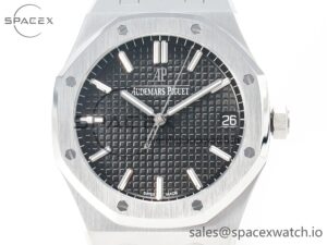 Royal Oak 41mm 15500 SS ZF 1:1 Best Edition Black Textured Dial on SS Bracelet SA4302 Super Clone V3 - Image 2