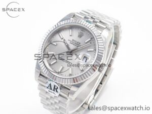 DateJust 41 126334 Fluted Bezel ARF 1:1 Best Edition 904L Steel Silver Stick Dial on Jubilee Bracelet VR3235 - Image 4