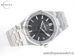 Royal Oak 41mm 15500 SS ZF 1:1 Best Edition Black Textured Dial on SS Bracelet SA4302 Super Clone V3 - Image 7