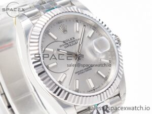 DateJust 41 126334 Fluted Bezel ARF 1:1 Best Edition 904L Steel Silver Stick Dial on Jubilee Bracelet VR3235 - Image 3
