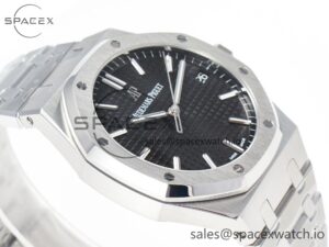 Royal Oak 41mm 15500 SS ZF 1:1 Best Edition Black Textured Dial on SS Bracelet SA4302 Super Clone V3 - Image 6