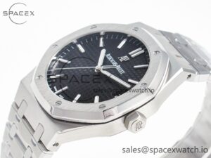 Royal Oak 41mm 15500 SS ZF 1:1 Best Edition Black Textured Dial on SS Bracelet SA4302 Super Clone V3 - Image 5