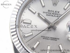 DateJust 41 126334 Fluted Bezel ARF 1:1 Best Edition 904L Steel Silver Stick Dial on Jubilee Bracelet VR3235 - Image 9
