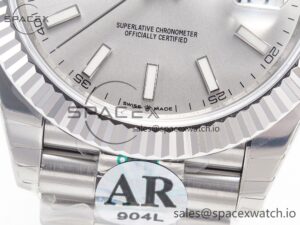 DateJust 41 126334 Fluted Bezel ARF 1:1 Best Edition 904L Steel Silver Stick Dial on Jubilee Bracelet VR3235 - Image 12