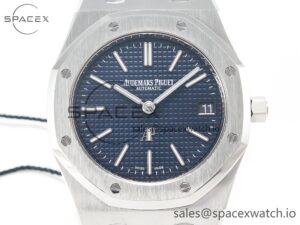 Royal Oak 39mm 15202 SS ZF 1:1 Best Edition Blue Textured Dial on SS Bracelet A2121 V2 - Image 2