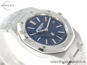 Royal Oak 39mm 15202 SS ZF 1:1 Best Edition Blue Textured Dial on SS Bracelet A2121 V2 - Image 6