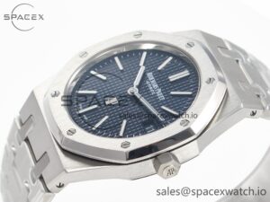 Royal Oak 39mm 15202 SS ZF 1:1 Best Edition Blue Textured Dial on SS Bracelet A2121 V2 - Image 5