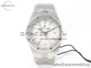 Royal Oak 34mm SS ZF 1:1 Best Edition White Textured Dial on SS Bracelet A5800
