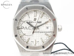 Royal Oak 34mm SS ZF 1:1 Best Edition White Textured Dial on SS Bracelet A5800 - Image 2