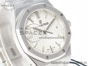 Royal Oak 34mm SS ZF 1:1 Best Edition White Textured Dial on SS Bracelet A5800 - Image 3