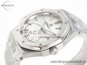 Royal Oak 34mm SS ZF 1:1 Best Edition White Textured Dial on SS Bracelet A5800 - Image 5