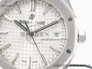 Royal Oak 34mm SS ZF 1:1 Best Edition White Textured Dial on SS Bracelet A5800 - Image 10