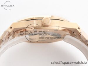 Royal Oak 41mm 15400 RG ZF 1:1 Best Edition Black Textured Dial on RG Bracelet V2 SA3120 Super Clone - Image 14