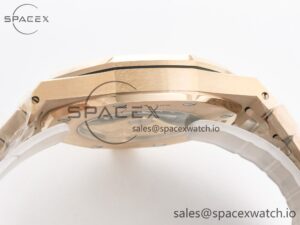 Royal Oak 41mm 15400 RG ZF 1:1 Best Edition Black Textured Dial on RG Bracelet V2 SA3120 Super Clone - Image 13
