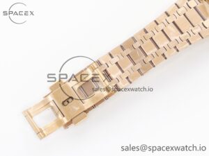 Royal Oak 41mm 15400 RG ZF 1:1 Best Edition Black Textured Dial on RG Bracelet V2 SA3120 Super Clone - Image 23