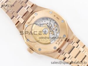 Royal Oak 41mm 15400 RG ZF 1:1 Best Edition Black Textured Dial on RG Bracelet V2 SA3120 Super Clone - Image 16